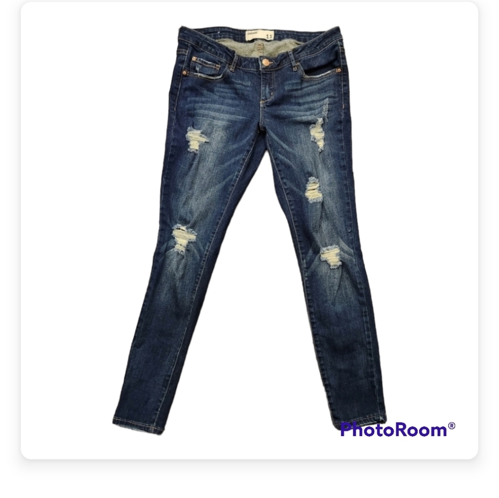 Jeans Dark Blue Distressed